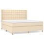 Cama box spring con colchón tela color crema 160x200 cm de vidaXL, Camas y somieres - Ref: Foro24-3132326, Precio: 615,73 €, ...