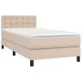 Box spring bed LED mattress cappuccino synthetic leather 90x190 cm by vidaXL, Beds and slatted bases - Ref: Foro24-3134200, P...