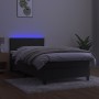 Cama box spring colchón y LED terciopelo gris oscuro 100x200 cm de vidaXL, Camas y somieres - Ref: Foro24-3134448, Precio: 30...