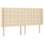 Box spring bed mattress and LED lights cream fabric 160x200 cm by vidaXL, Beds and slatted bases - Ref: Foro24-3139210, Price...