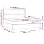 Box spring bed mattress and LED lights cream fabric 160x200 cm by vidaXL, Beds and slatted bases - Ref: Foro24-3139210, Price...