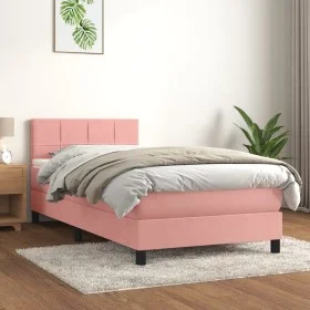 Box spring bed with pink velvet mattress 80x200 cm by vidaXL, Beds and slatted bases - Ref: Foro24-3141274, Price: 265,63 €, ...
