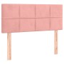 Cama box spring con colchón terciopelo rosa 80x200 cm