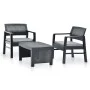 3-teiliges Gartenmöbel-Set aus anthrazitgrauem Kunststoff von vidaXL, Gartensets - Ref: Foro24-48824, Preis: 202,36 €, Rabatt: %