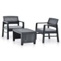 3-teiliges Gartenmöbel-Set aus anthrazitgrauem Kunststoff von vidaXL, Gartensets - Ref: Foro24-48824, Preis: 205,40 €, Rabatt: %