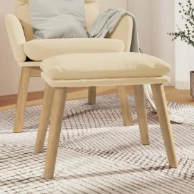 Fußhocker aus weißem cremefarbenem Samt, 45 x 29,5 x 35 cm von vidaXL, Osmanen - Ref: Foro24-341444, Preis: 35,97 €, Rabatt: %