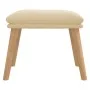 Fußhocker aus weißem cremefarbenem Samt, 45 x 29,5 x 35 cm von vidaXL, Osmanen - Ref: Foro24-341444, Preis: 35,97 €, Rabatt: %