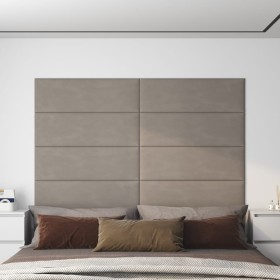 Paneles de pared 12 uds terciopelo gris claro 90x30 cm 3,24 m²