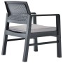 3-teiliges Gartenmöbel-Set aus anthrazitgrauem Kunststoff von vidaXL, Gartensets - Ref: Foro24-48824, Preis: 205,40 €, Rabatt: %
