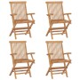 Garden chairs 4 pcs solid teak wood with blue cushions by vidaXL, Garden chairs - Ref: Foro24-3065642, Price: 395,52 €, Disco...