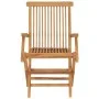 Gartenstühle 4 Stück aus massivem Teakholz mit blauen Kissen von vidaXL, Gartenstühle - Ref: Foro24-3065642, Preis: 361,40 €,...