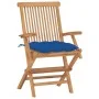 Gartenstühle 8 Stück aus massivem Teakholz mit blauen Kissen von vidaXL, Gartenstühle - Ref: Foro24-3072914, Preis: 625,98 €,...