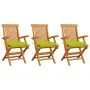 Gartenstühle 3 Stück Teakholz und hellgrüne Kissen von vidaXL, Gartenstühle - Ref: Foro24-3062540, Preis: 239,63 €, Rabatt: %