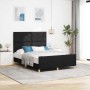 Estructura de cama con cabecera Negro 140 x 190 cm tela