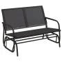 Black steel and textilene garden rocking bench 120.5x76x86.5 cm by vidaXL, Garden rockers - Ref: Foro24-362708, Price: 146,29...