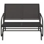 Black steel and textilene garden rocking bench 120.5x76x86.5 cm by vidaXL, Garden rockers - Ref: Foro24-362708, Price: 146,29...