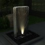 Fuente de jardín de acero inoxidable plateado 60,2x37x122,1 cm