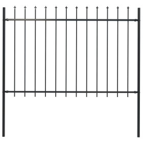Gartenzaun mit Speerspitzen aus schwarzem Stahl 1,7x1,2 m von vidaXL, Zaunpaneele - Ref: Foro24-144926, Preis: 63,33 €, Rabat...