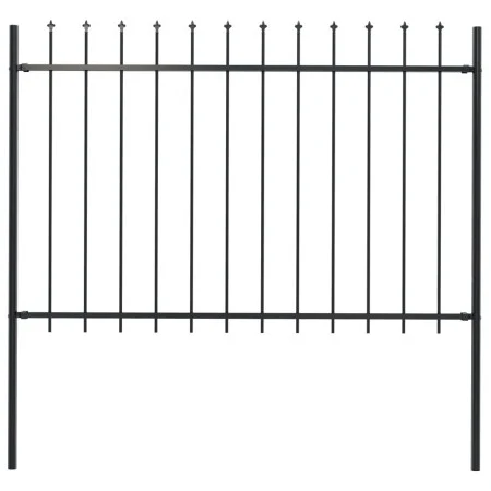 Garden fence with black steel spearheads 1.7x1.2 m by vidaXL, fence panels - Ref: Foro24-144926, Price: 70,97 €, Discount: %