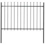 Garden fence with black steel spearheads 1.7x1.2 m by vidaXL, fence panels - Ref: Foro24-144926, Price: 70,97 €, Discount: %