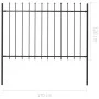 Valla de jardín con puntas de lanza acero negro 1,7x1,2 m de vidaXL, Paneles de vallas - Ref: Foro24-144926, Precio: 74,52 €,...