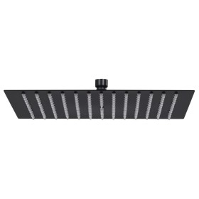Black square stainless steel rain effect shower head 25x25 cm by vidaXL, shower heads - Ref: Foro24-147696, Price: 21,78 €, D...