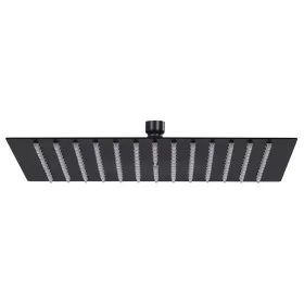 Black square stainless steel rain effect shower head 25x25 cm by vidaXL, shower heads - Ref: Foro24-147696, Price: 25,43 €, D...