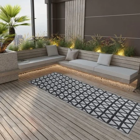 Black PP outdoor rug 80x250 cm by vidaXL, Outdoor protectors - Ref: Foro24-317006, Price: 29,12 €, Discount: %