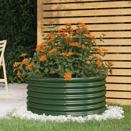 Green powder coated steel planter 80x80x36 cm by vidaXL, Pots and planters - Ref: Foro24-318853, Price: 36,29 €, Discount: %