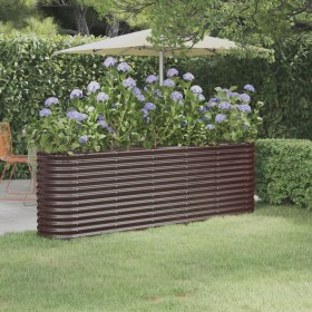 Brown powder coated steel flower bed planter 224x40x68 cm by vidaXL, Pots and planters - Ref: Foro24-318900, Price: 68,66 €, ...