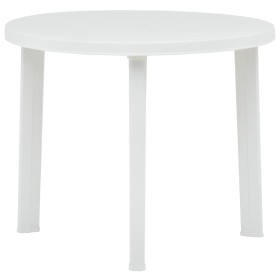 Mesa de jardín de plástico blanco 89 cm de vidaXL, Mesas de jardín - Ref: Foro24-48805, Precio: 73,76 €, Descuento: %