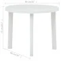 Mesa de jardín de plástico blanco 89 cm de vidaXL, Mesas de jardín - Ref: Foro24-48805, Precio: 75,27 €, Descuento: %