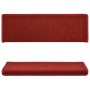 Alfombras de peldaños de escalera 15 uds rojo 65x21x4 cm