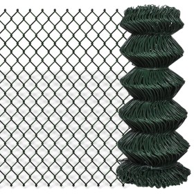 Grüner Maschendrahtzaun aus Stahl 0,8x25 m von vidaXL, Zaunpaneele - Ref: Foro24-140348, Preis: 93,64 €, Rabatt: %