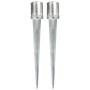 Picas de tierra 2 unidades acero galvanizado plateado 12x91 cm by vidaXL, Spikes for anchoring in the ground - Ref: Foro24-14...