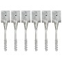 Picas de tierra 6 uds acero galvanizado plateado 12x12x56 cm by vidaXL, Spikes for anchoring in the ground - Ref: Foro24-1454...
