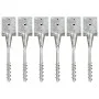 Picas de tierra 6 uds acero galvanizado plateado 12x12x56 cm by vidaXL, Spikes for anchoring in the ground - Ref: Foro24-1454...