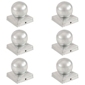 Tapas para postes 6 uds metal galvanizado globo final 91x91 mm