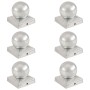 Pfostenkappen 6 Stück aus verzinktem Metall, Kugelende 91x91 mm. von vidaXL, Zubehör für Tore und Zäune - Ref: Foro24-145499,...