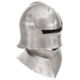 Nachbildung eines alten mittelalterlichen Ritterhelms aus LARP-Stahl in Silber. von vidaXL, Sammelwaffen - Ref: Foro24-286220...