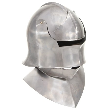 Réplica de casco de caballero medieval antiguo LARP acero plata