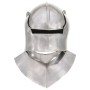 Réplica de casco de caballero medieval antiguo LARP acero plata