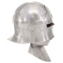 Réplica de casco de caballero medieval antiguo LARP acero plata