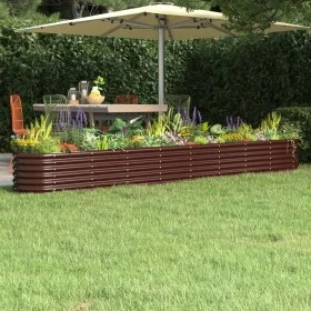 Jardinera arriate acero recubrimiento polvo marrón 332x40x36 cm by vidaXL, Pots and planters - Ref: Foro24-318885, Price: 63,...