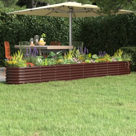 Blumenkasten aus Stahl mit brauner Pulverbeschichtung 332x40x36 cm. von vidaXL, Töpfe und Pflanzgefäße - Ref: Foro24-318885, ...