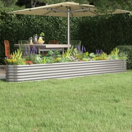 Jardinera arriate acero recubrimiento polvo plata 332x40x36 cm by vidaXL, Pots and planters - Ref: Foro24-318887, Price: 71,1...