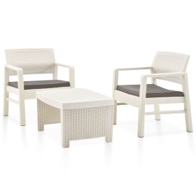 Gartenmöbel-Set 3-teilig aus weißem Kunststoff von vidaXL, Gartensets - Ref: Foro24-48823, Preis: 166,71 €, Rabatt: %