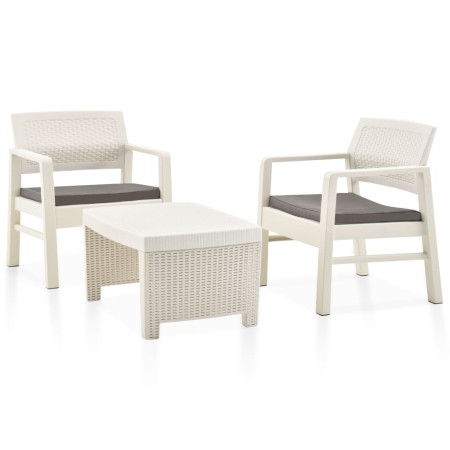 Gartenmöbel-Set 3-teilig aus weißem Kunststoff von vidaXL, Gartensets - Ref: Foro24-48823, Preis: 166,71 €, Rabatt: %