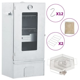 Horno ahumador de BBQ con generador humo frío acero galvanizado by vidaXL, Barbecues - Ref: Foro24-3200755, Price: 165,38 €, ...