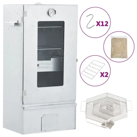 Horno ahumador de BBQ con generador humo frío acero galvanizado de vidaXL, Barbacoas - Ref: Foro24-3200755, Precio: 172,98 €,...